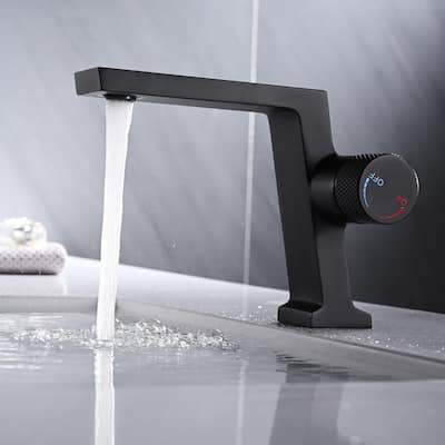 Single Handle Bathroom Faucet Brass 1 Hole Modern Bathroom Sink Basin Faucets Matte Black