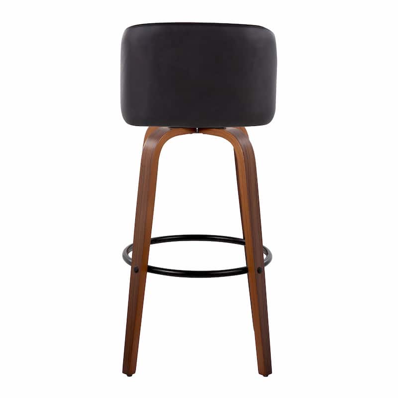 Carson Carrington Vallberga 30" Fixed-Height Bar Stool with Walnut Wood Base (Set of 2)