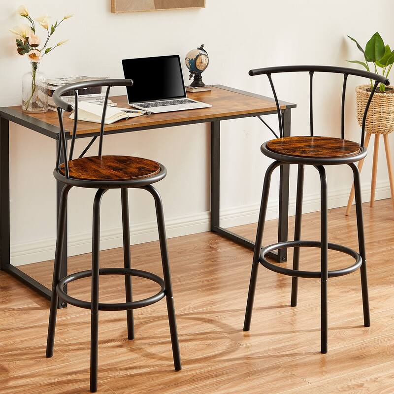 Javlergo Swivel Counter Bar Stools With Back, Set of 2