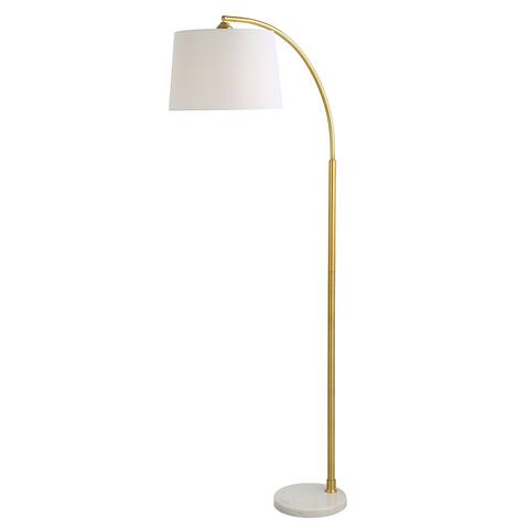 Contemporary Metal Arc Floor Lamp with Gold Finish - 14"D x 26.5"W x 64.5"H
