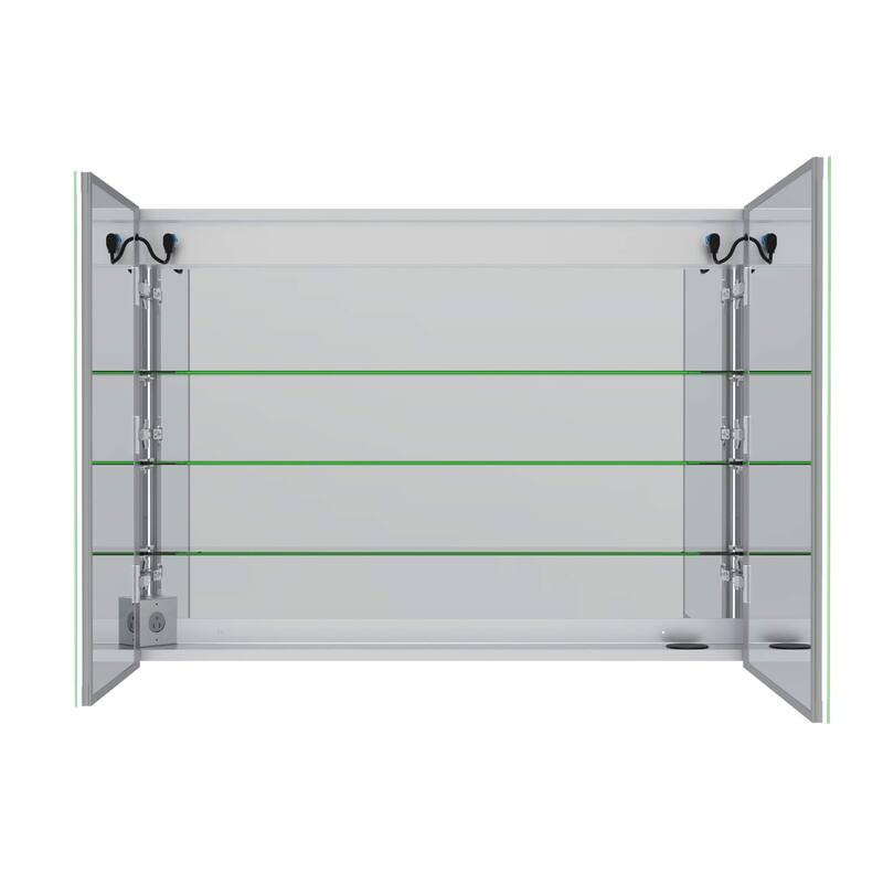 Mirrored Aluminum Bathroom Medicine Cabinet with LED lights