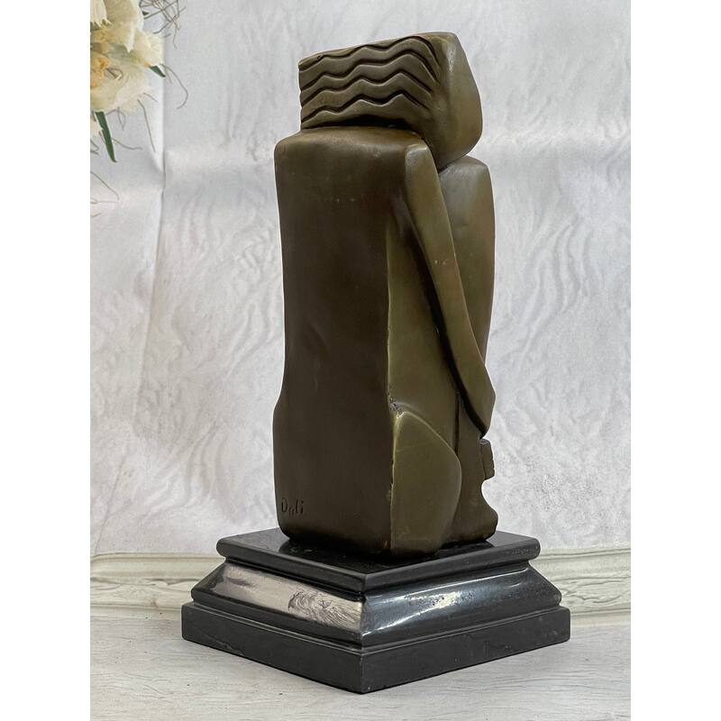 Signed Salvador Dali Abstract Woman Bronze Marble Base Figurine Hot Cast Figure