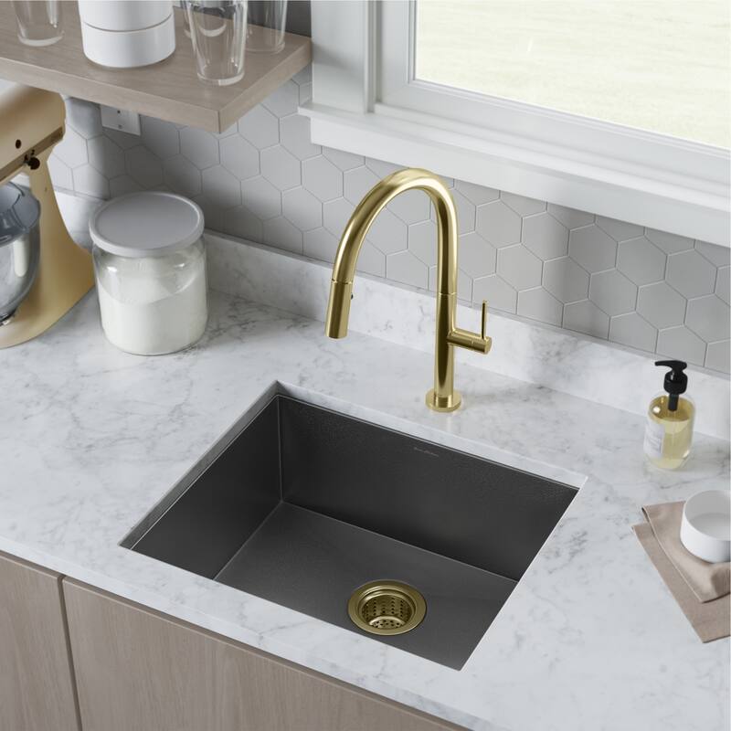 Tourner 21 x 18 Stainless Steel, Single Basin, Undermount Kitchen Sink - Black