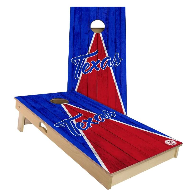 Texas Triangle Baseball Outdoor Cornhole Board Set - All-Weather 2x4 - Include Hole + Edge Lights