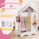 preview thumbnail 20 of 18, Gymax Kids Dress Up Storage w/ Mirror Roofed Wardrobe Closet w/ Open