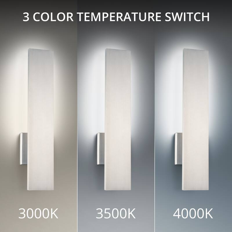 Moline 24in LED Outdoor Wall Light Selectable CCT 2700-3000-3500-4000K set to 2700K in Black