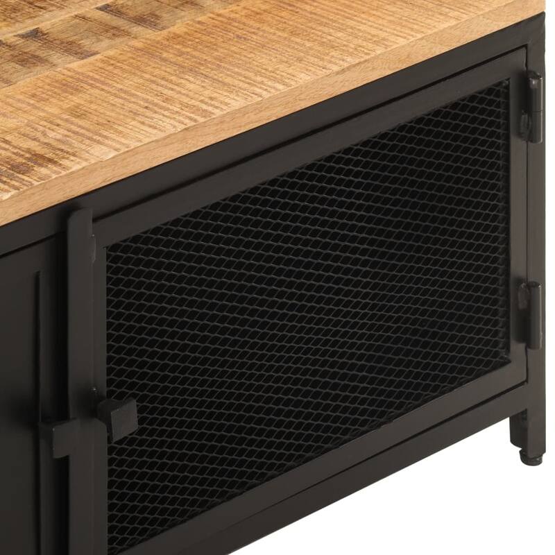 vidaXL Coffee Table 35.4"x19.7"x14.6" Solid Rough Mango Wood