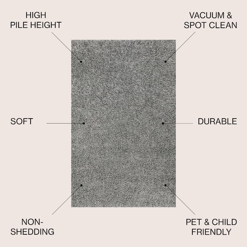 JONATHAN Y Modern Shag Plush Area Rug