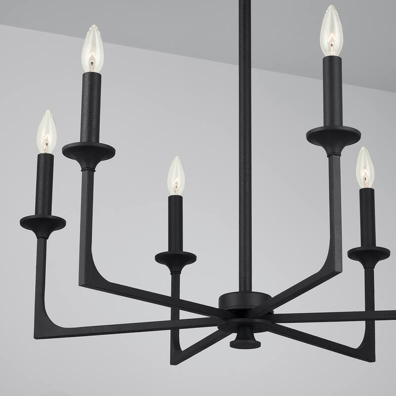 Clint 6-light Black Iron Chandelier
