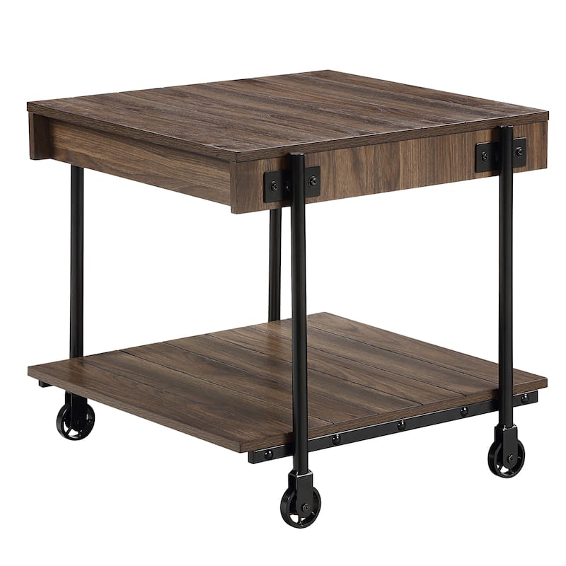 Hyssop Farmhouse Steel 3-Piece Coffee Table Set with Shelf by Furniture of America