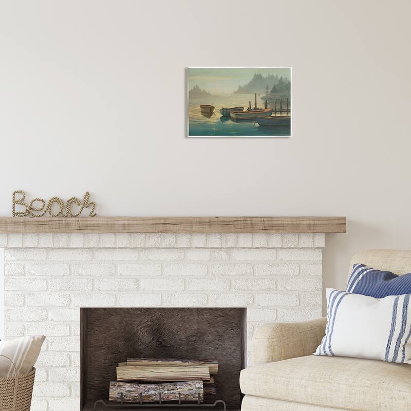 Stupell Docked Boats Landscape Wall Plaque Art Design by Michael Humphries
