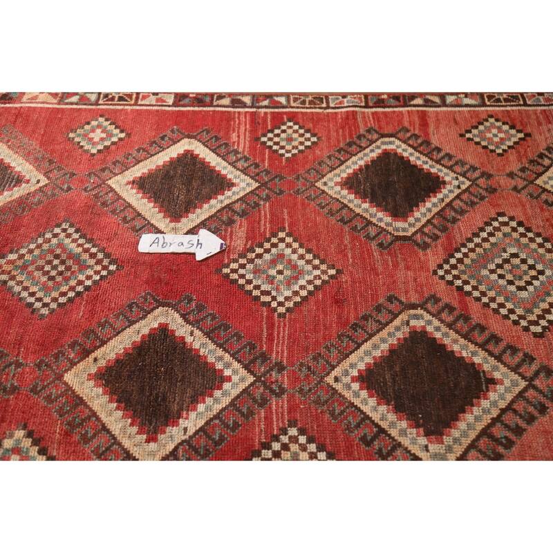 Hand Knotted Oriental 100% Wool Carpet Traditional Tribal Red Lori Runner Rug - 8' 10'' X 4' 5''