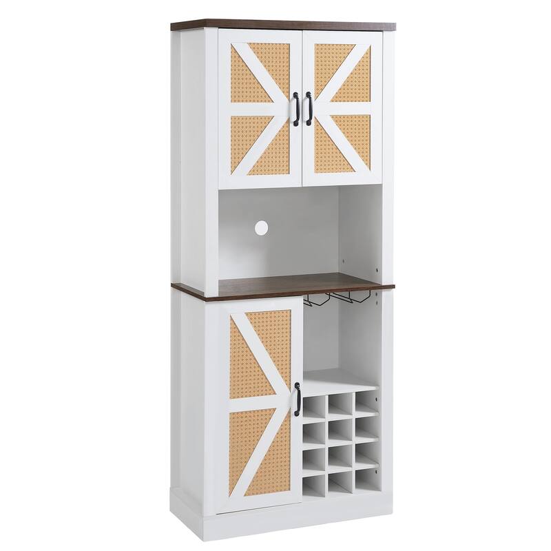Bar Cabinet with Square Compartments and Shelves