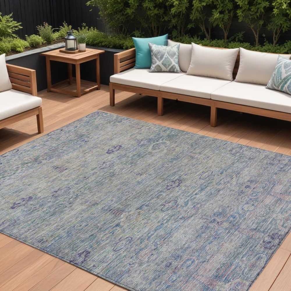 HomeRoots Oriental Traditional Rectangle Outdoor Rug