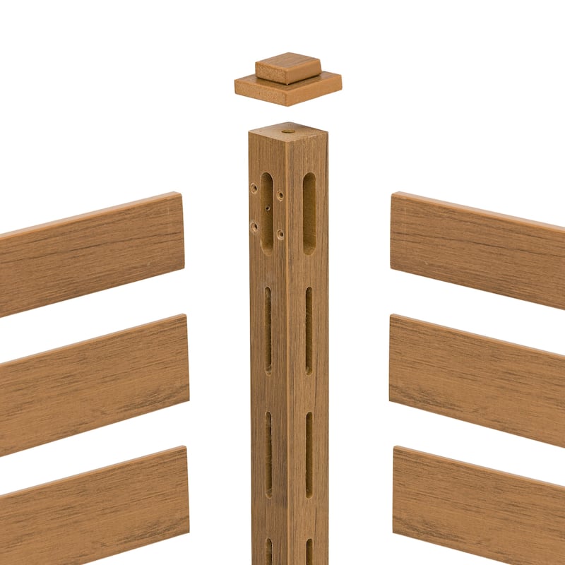 LUE BONA 38 in. x 46 in. Garden Fence Panels Outdoor 2 Panels Recycled Plastic Privacy Air Conditioner Fence