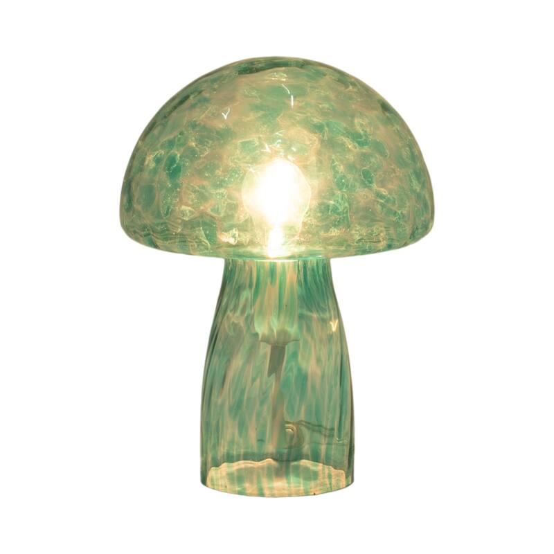 11" Spotted Mushroom Lamp, Seafoam, , 11"H, Spotted - 9" x 9" x 11"
