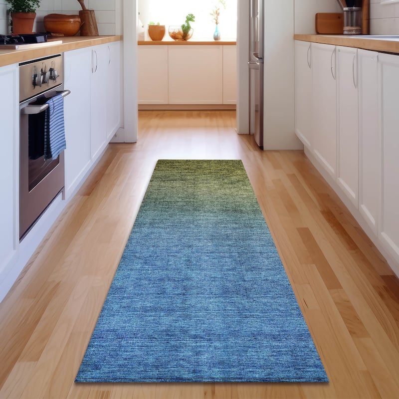 Premium Washable Super Soft Modern Ombre Mayfield Rug - Olive - 2' 3" x 7' 6" - Runner
