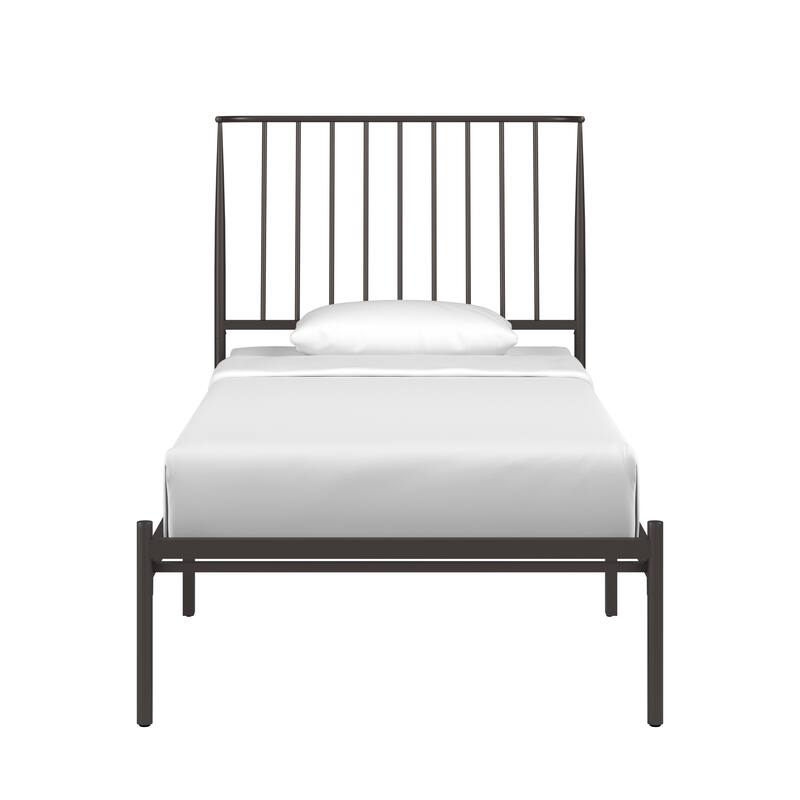 Bliss Metal Platform Bed with Curved Metal Headboard by iQ Modern