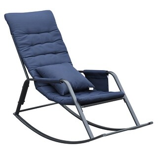 Rocking Chair with Padded Cushions and Pillow,Single Seat Modern Accent ...