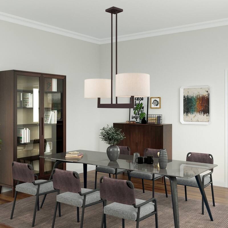 Livex Lighting 2-light Bronze Indoor Chandelier, 42425-07 - 30.25" L X 11" W X 22" - 40" ADJ H