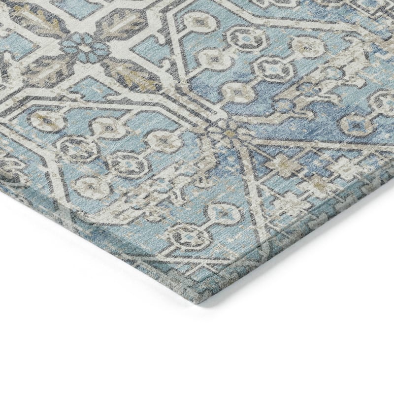 Machine Washable Indoor/Outdoor Traditional Eclectic Chantille Rug