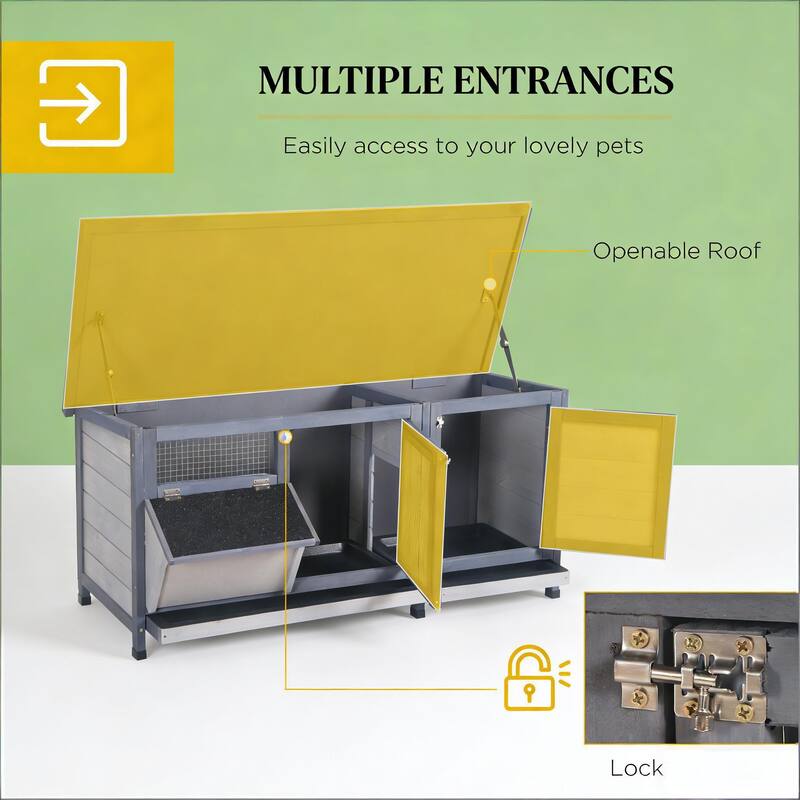 Wooden Pet House,Small Animal Cage Rabbit Hutch
