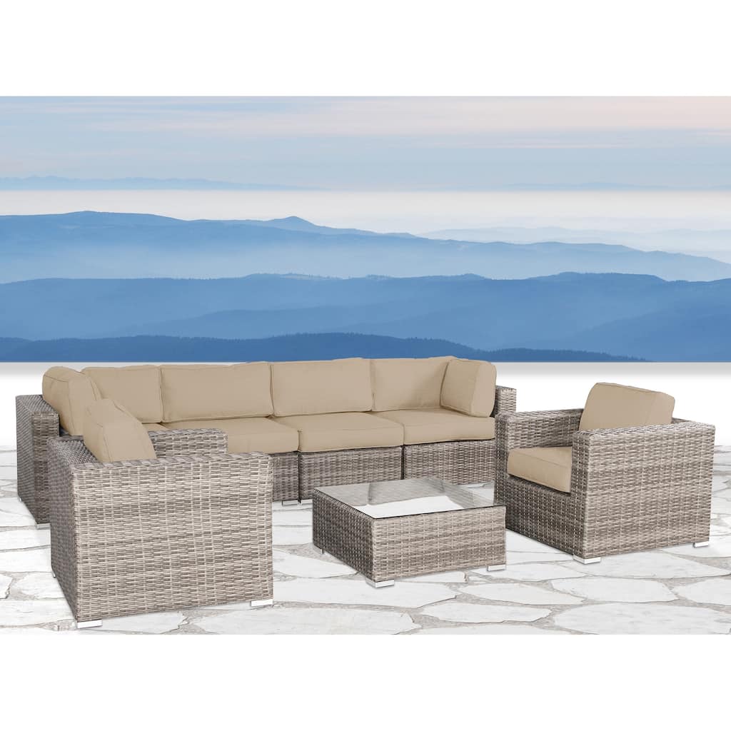 Wicker/Rattan 6 - Person Seating Group with Cushions