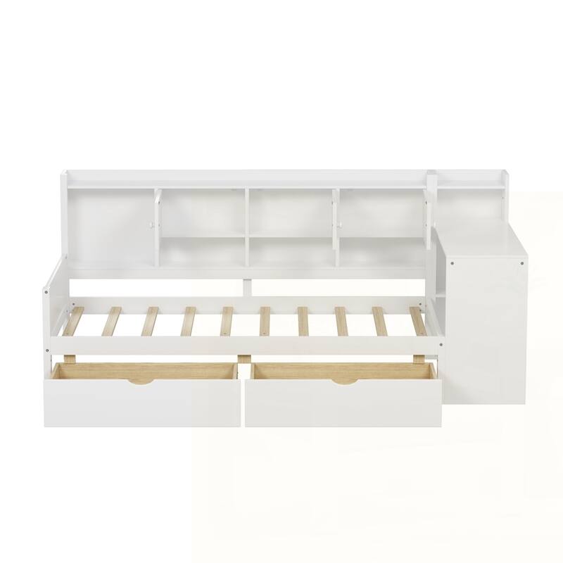 Daybed with Seven Storage Cabinets and Two Storage Drawers