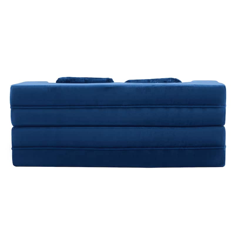 Queen Foldable Sleeper Sofa, Floor Couch Sofa Bed, High-Density Foam Convertible Lounge Sofa Loveseat