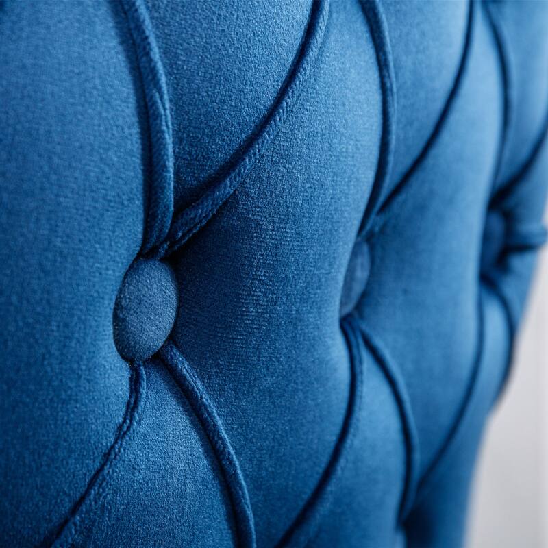 Roomfitters Velvet Wing-Back Bar Stools Set of 2, Tufted Upholstered Counter Chairs with Nailhead Trim and Wooden Legs