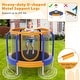 preview thumbnail 1 of 6, Mini Trampoline with Enclosure and Heavy-duty Metal Frame-Orange - 48" x 39.5" (Dia. x H) 48" x 39.5" (Dia. x H)