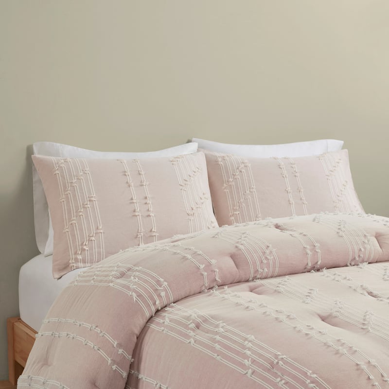 INK+IVY Kara 3 Piece Cotton Jacquard Comforter Set