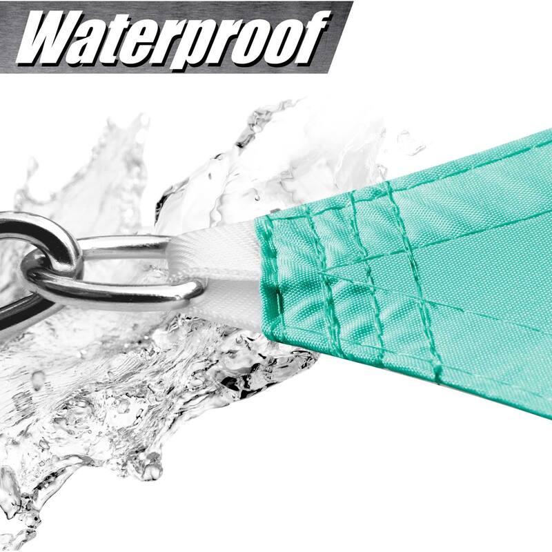 ColourTreeUSA Waterproof Triangle Sun Shade Sail w/Hardware Installation Kit + Cable Ropes UV Block 220 GSM