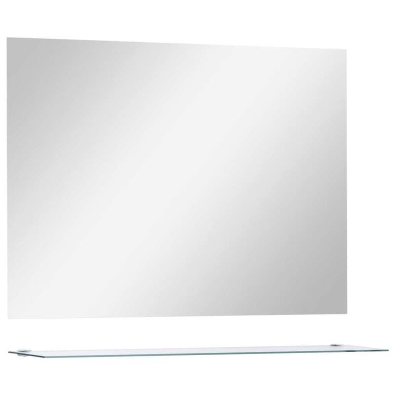 vidaXL Wall Mirror with Shelves Wall Mounter Bathroom Living Room Tempered Glass - 3.9 x 31.5 x 23.6 in