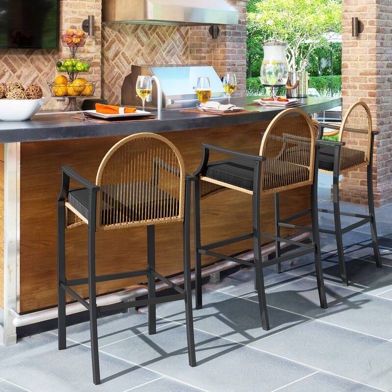 Moasis Round 2 Person Outdoor Bar Dining Set - 3 Pcs