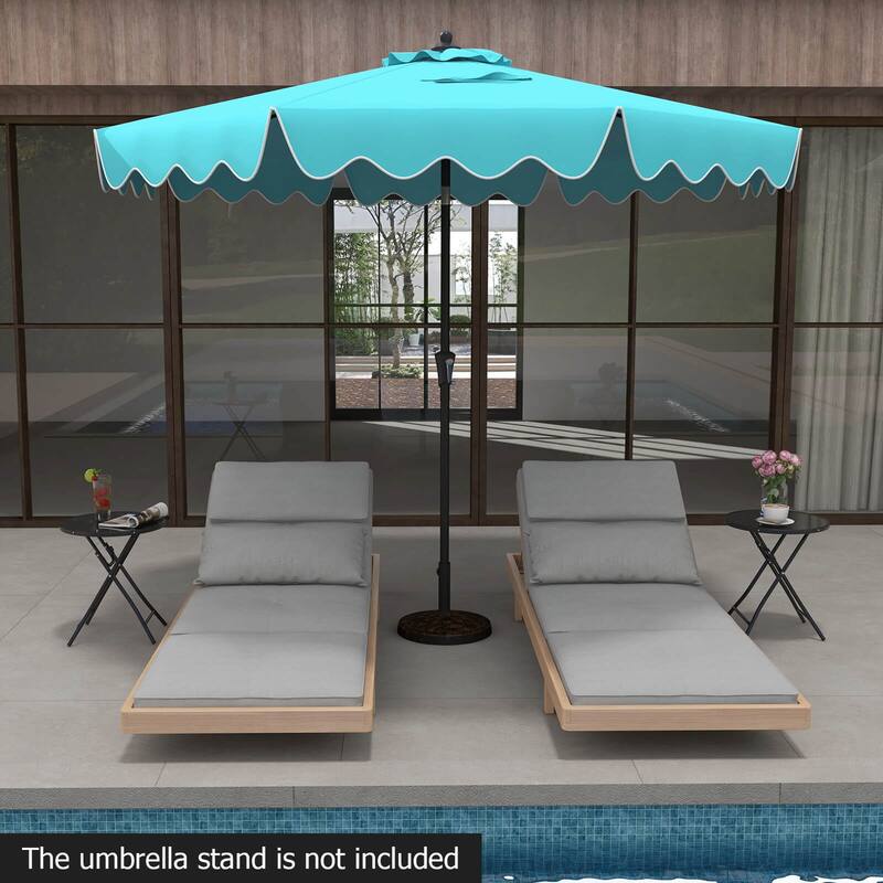 Costway 9 FT Patio Umbrella 2-Tier Market Table Umbrella with