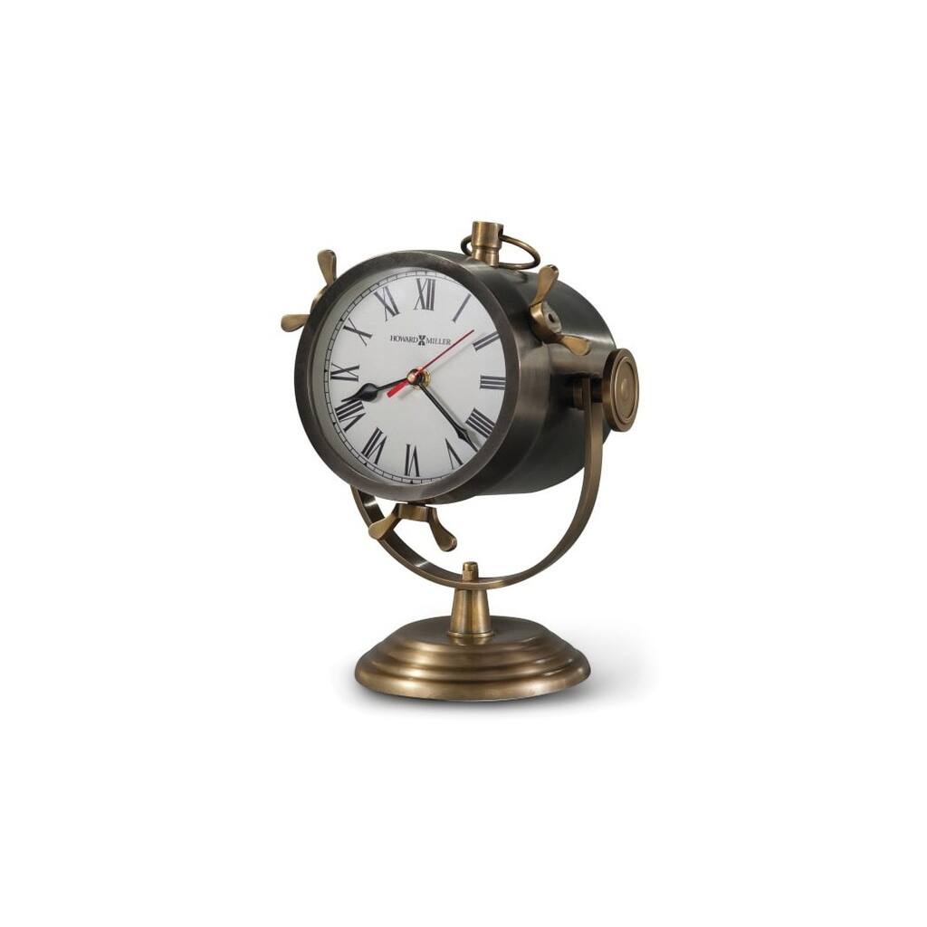 Curata Vernazza Antique Finish Metal Spotlight-Style Mantel Clock