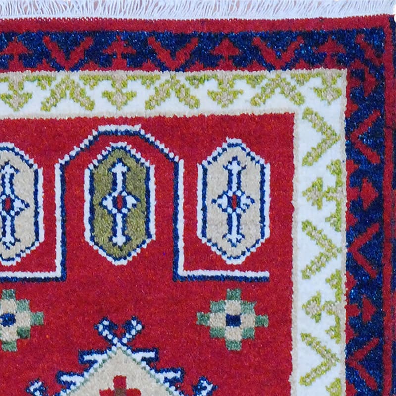 Handmade Kazak Wool Rug (India) - 2' x 4' - 2' x 4'