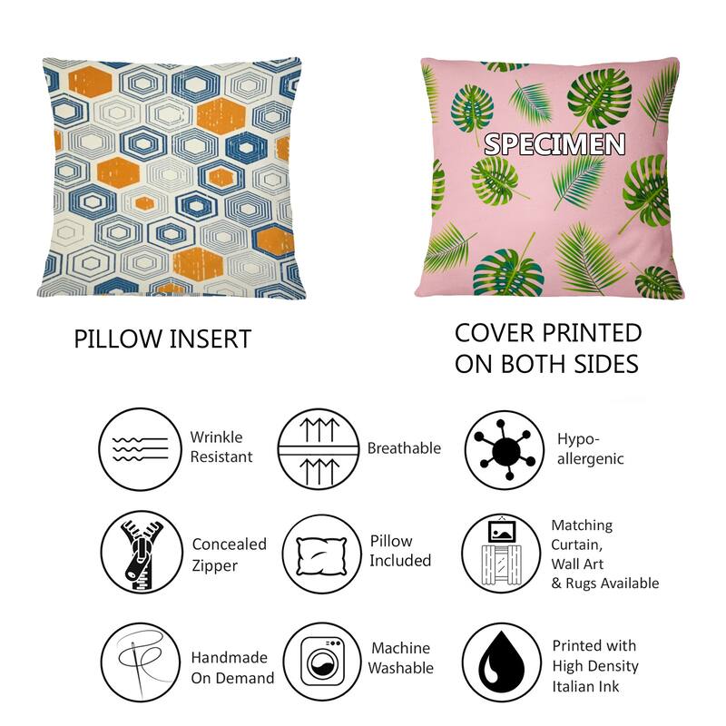 Designart 'Retro Hexagon Pattern IX' Mid-Century Modern Throw Pillow ...