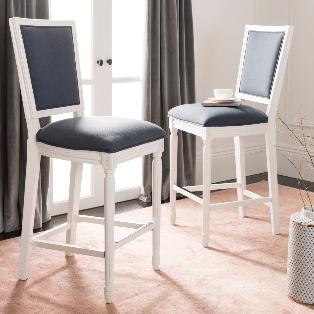 SAFAVIEH Rusmira-30 Inch Rectangular Bar Stool (Set of 2) - 23.5" x 19.3" x 47.3" - 19Wx24Dx47H