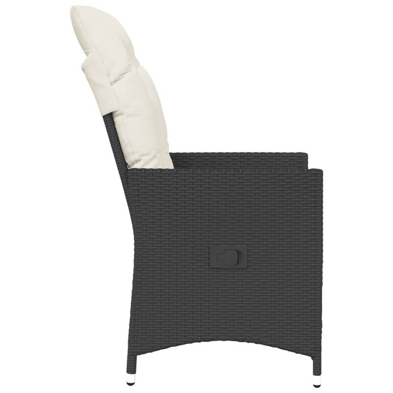 vidaXL Reclining Patio Chairs with Cushions Armchair Outdoor Seating Poly Rattan - 23.2 x 22.0 x 36.2