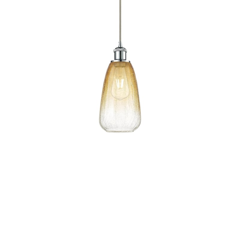 Innovations Lighting 516-1P-13-6 Brookhaven Almond Pendant Brookhaven - Polished Chrome / Amber