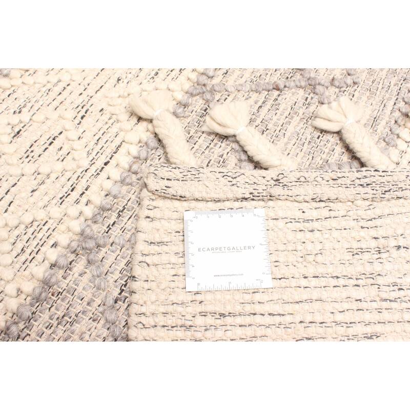 ECARPETGALLERY Braid weave Sienna Cream Wool Rug - 5'0 x 7'3