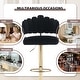 preview thumbnail 6 of 36, HOMEFUN Velvet Swivel Adjustable Height Scallop Bar Stools With Footrest(set of 2)