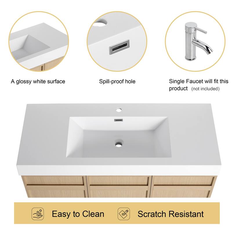 Malwee 30"/36"/48"/60" Bathroom Vanity with Sink, FreeStanding Vanity with Soft Close Doors and adjustable shelf
