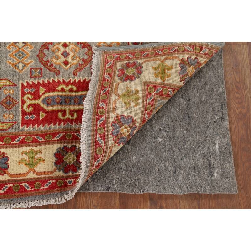 Geometric Kazak Accent Rug Handmade Wool Carpet - 3'4" x 5'0"