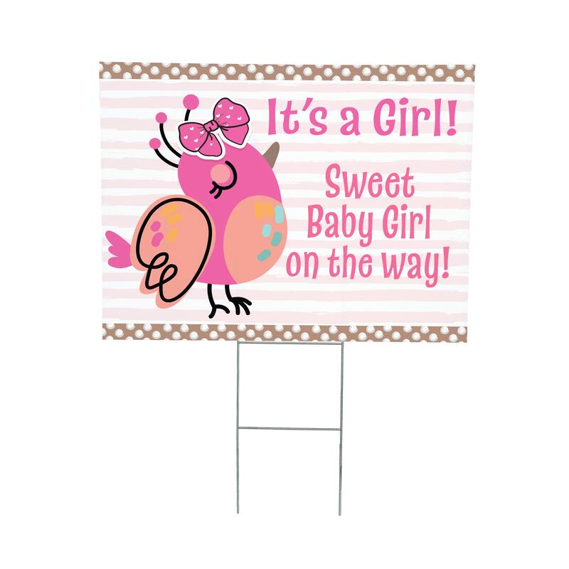 24" x 18" Yard Sign with H-Stake, Sweet Baby Girl on the way!