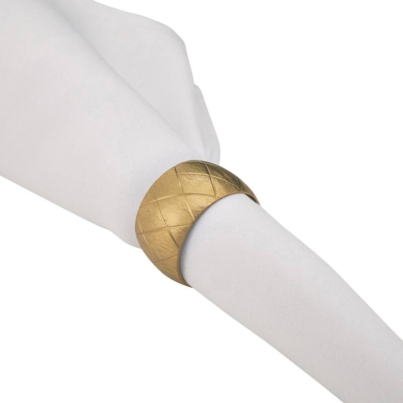 Metal Napkin Rings With Harlequin Design (Set of 4)