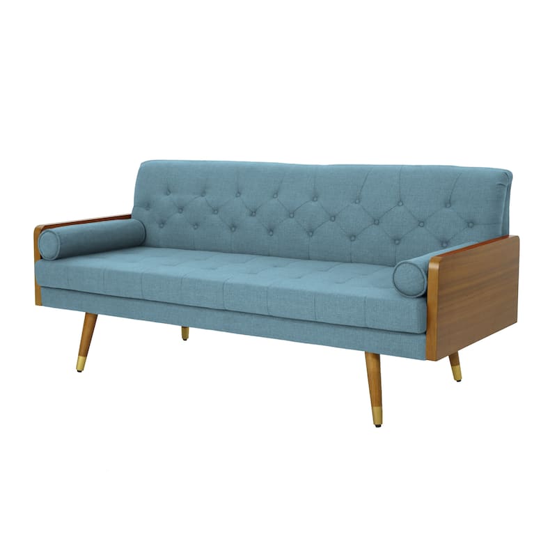 Jalon Tufted Fabric Sofa by Christopher Knight Home - Blue