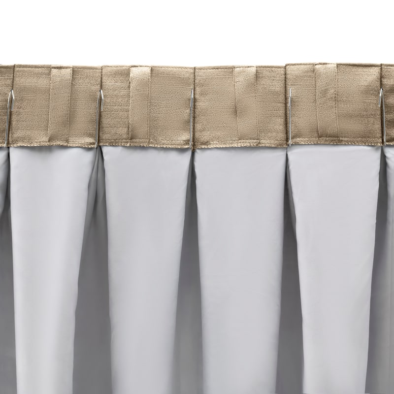 Grasscloth Premium Sheen Pinch Pleat W Back Tab Curtain Pair